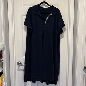 Lands' End Navy Blue Polo Dress (Rox007)